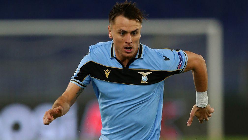 Patric of Lazio in action during the Champions League