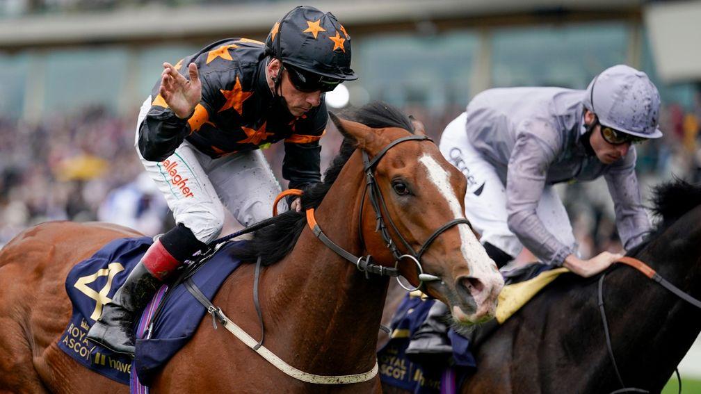 Shane Kelly rides Rohaan to victory in the Wokingham at Royal Ascot