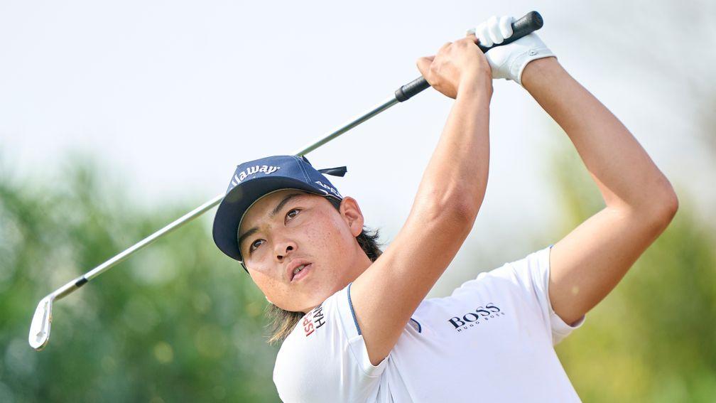 Min Woo Lee in action at the. Andalucia Masters