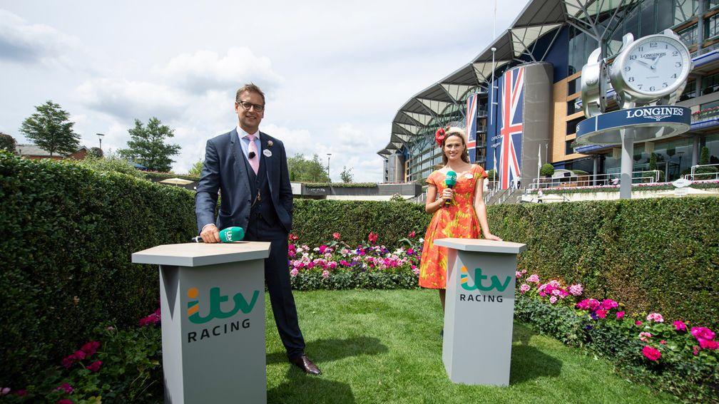 Out on their own: Ed Chamberlin and Francesca Cumani play to a small audience at Royal Ascot