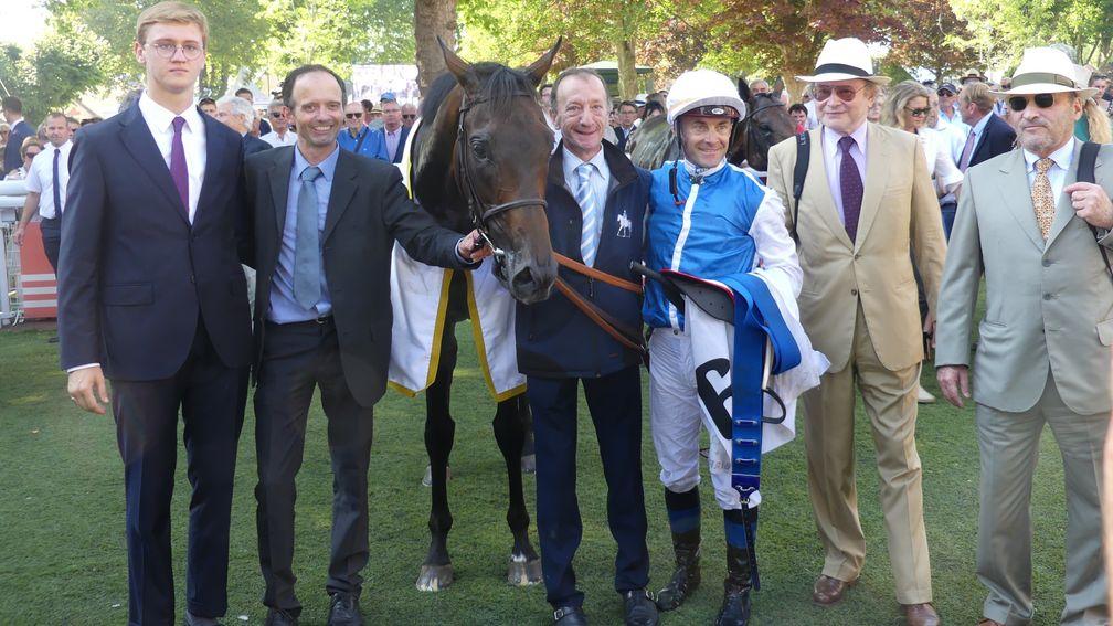 Olivier Peslier was back in the blue and white silks of the Wertheimer brothers on Sunday when Ziyad landed the Grand Prix de Deauville