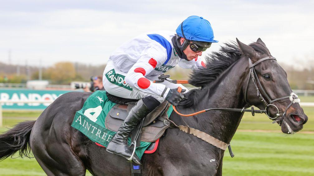 MONMIRAL Ridden by Harry Skelton  wins at Aintree 8/4/21Copyright Photograph by Grossick Racing Photographytel 07710461723