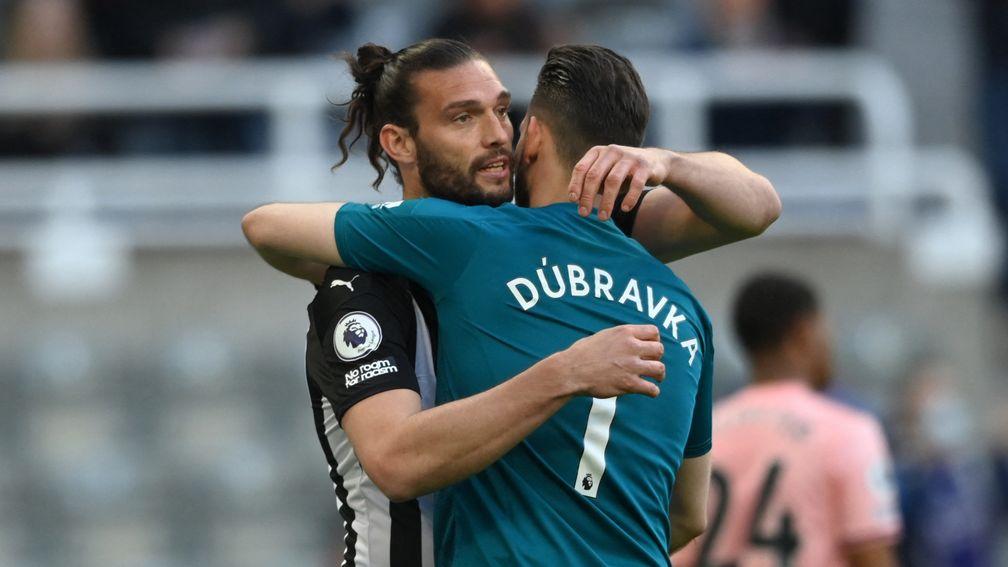 Andy Carroll (L) was released from his contract by Newcastle