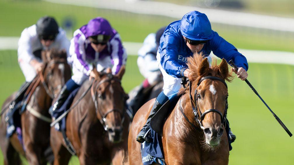 Modern Games (William Buick) win the Tattersalls StakesNewmarket 23.9.21 Pic: Edward Whitaker