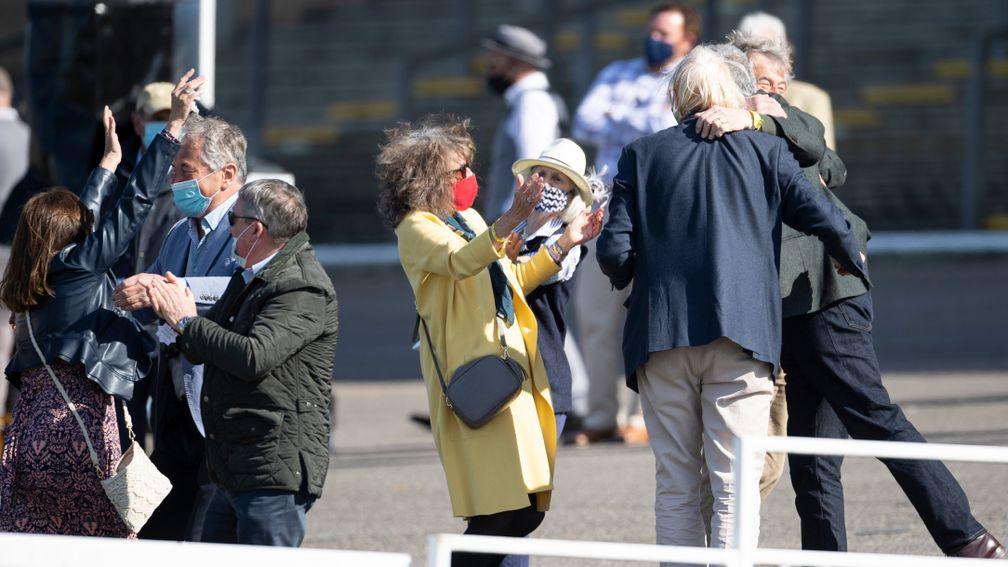 Enrilo's owners celebrate winning the bet365 Gold Cup, but their joy was shortlived