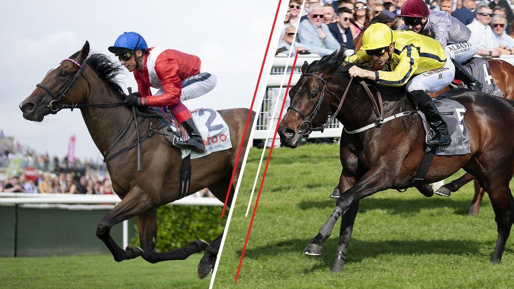 Inspiral (left) and Perfect Power are in contention to star at Newmarket this week