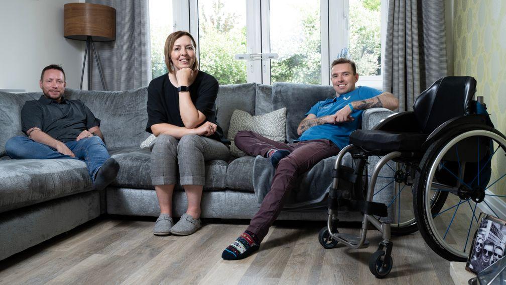 Jacob Pritchard Webb's parents Matt and Kelly, now pictured with him at home in Leicestershire, were by his side throughout his time in hospital