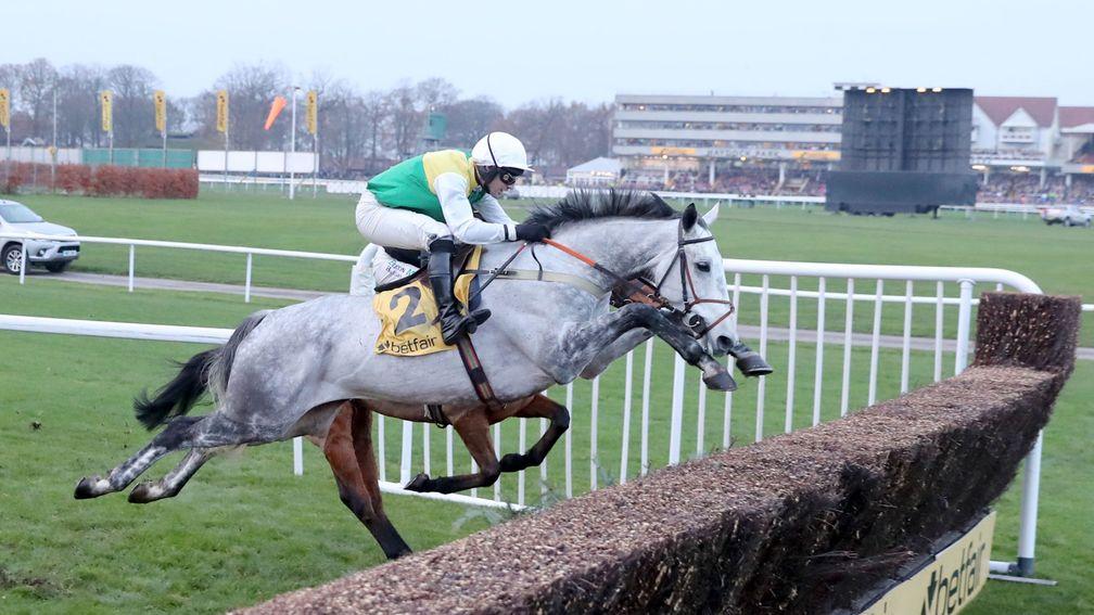 The right type for the National: Vintage Clouds (Danny Cook) jumps to success at Haydock last November