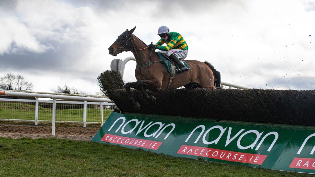 Any Second Now and Mark Walsh jump the last en route to an impressive success in the Webster Cup at Navan