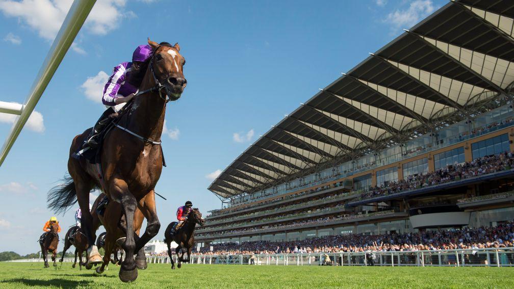Highland Reel wins the 2016 King George VI and Queen Elizabeth Stakes at Ascot under a masterful front running ride from Ryan Moore