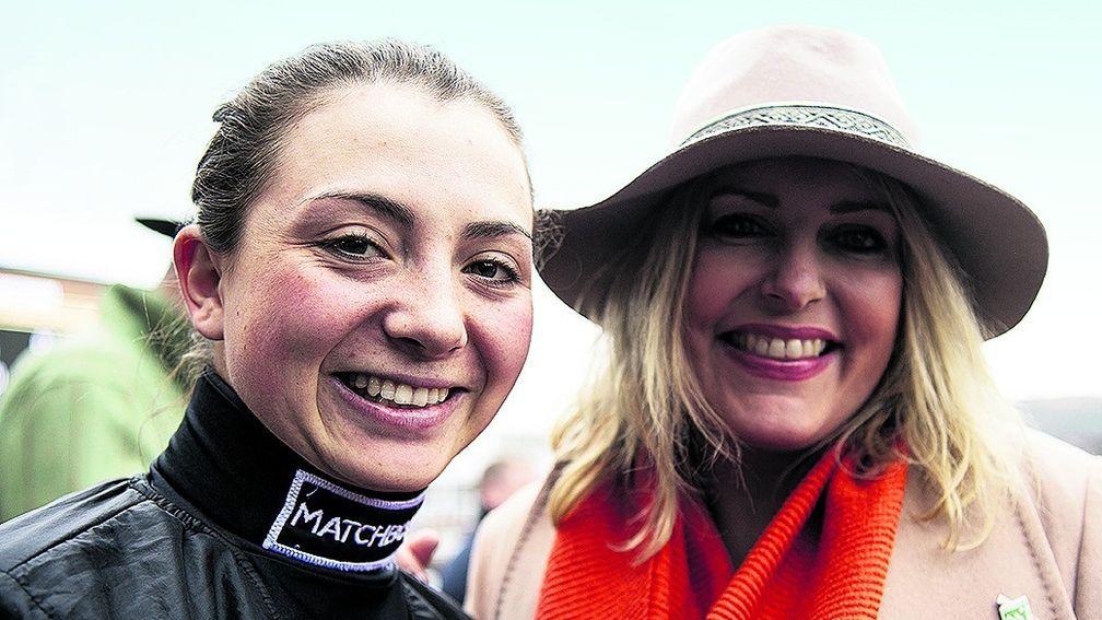 Sports minister Mims Davies with Bryony Frost at the Cheltenham Festival on Friday