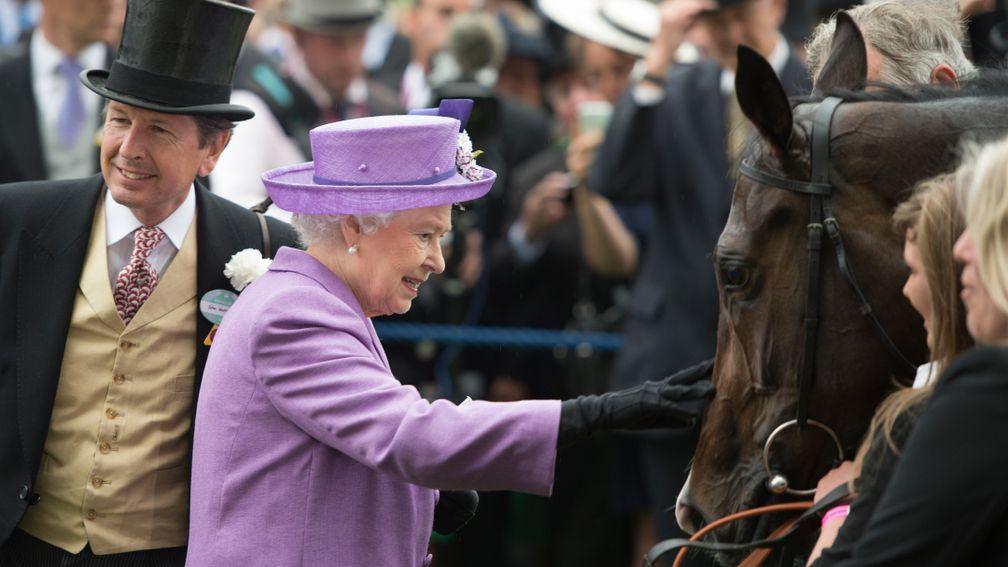 The Queen first felt the silky coat of a thoroughbred when meeting Sun Chariot in 1942 and here greets Estimate after winning the Gold Cup at Royal Ascot in 2013