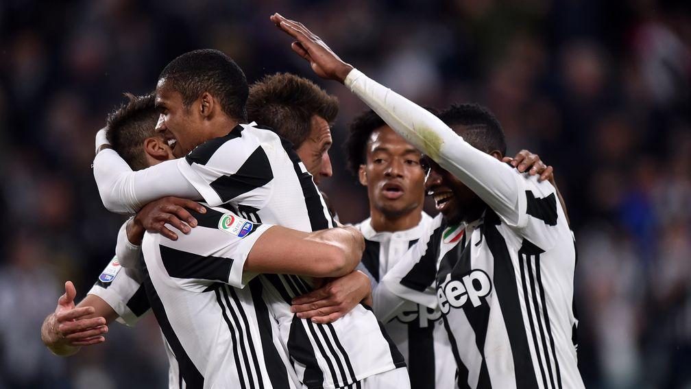 Juventus celebrate a goal against Sampdoria