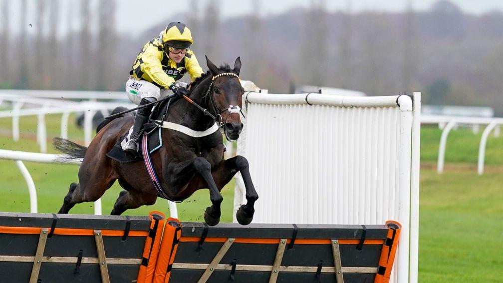 Lecale's Article jumps the last in the novice hurdle in which Beaufort finished 13th