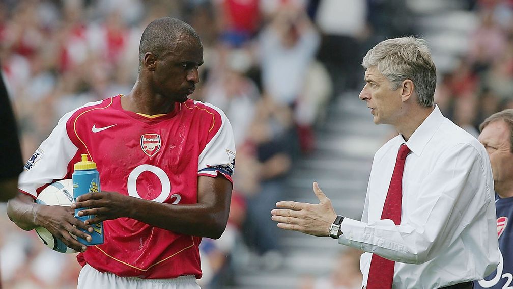 Arsene Wenger with former Arsenal captain Patrick Viera