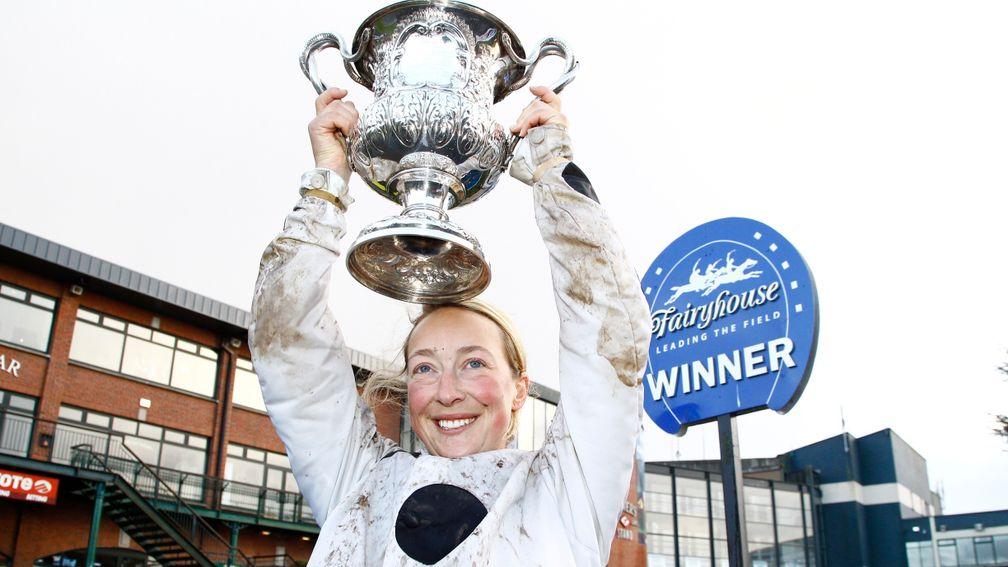 Lorna Brooke: celebrating the biggest win of her career at Fairyhouse
