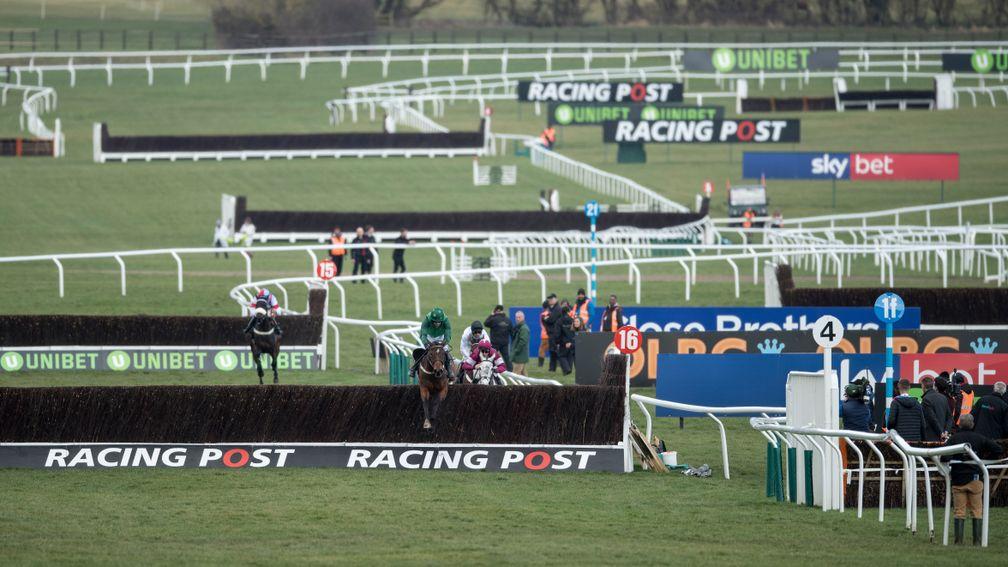 Footpad (Ruby Walsh) jumps the last fence and wins the Racing Post Arkle ChaseCheltenham 13.3.18 Pic: Edward Whitaker