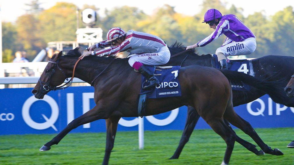 Cirrus Des Ailes - Christophe Soumillon wins from So You Think - Ryan MooreThe Qipco British Champions StakesAscot Champions Day 15/10/11Pic Mark Cranham