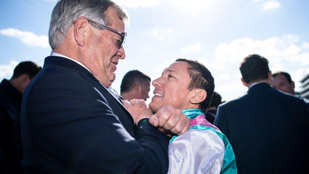 Dream team: Sir Michael Stoute and Frankie Dettori after the Breeders' Cup Mile