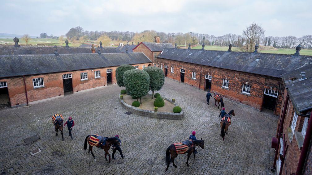 First lot circle the courtyard in front of the main stables