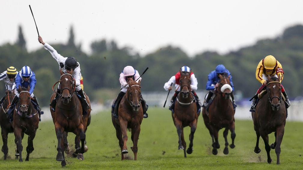 Battaash (second left) comes under pressure in the Nunthorpe