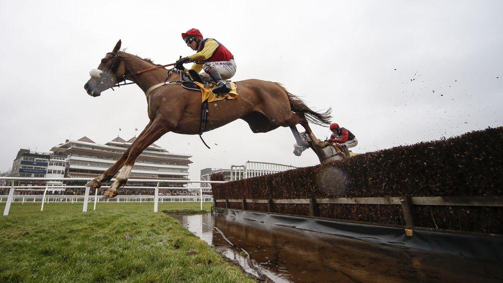 Native River and Richard Johnson on their way to victory in the Denman Chase