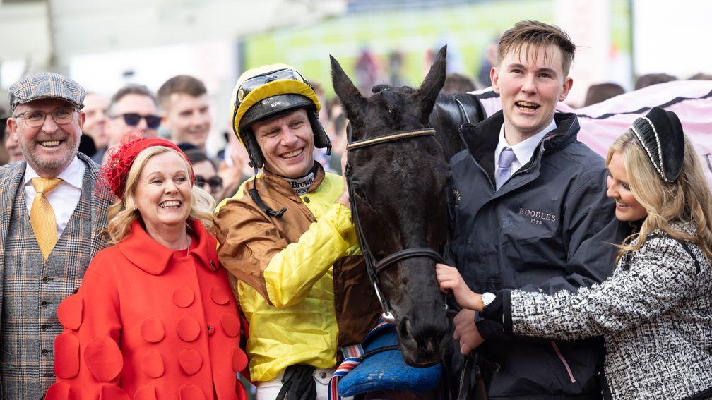 Greg and Audrey Turley (red coat) with Paul Townend and Galopin Des Champs 
