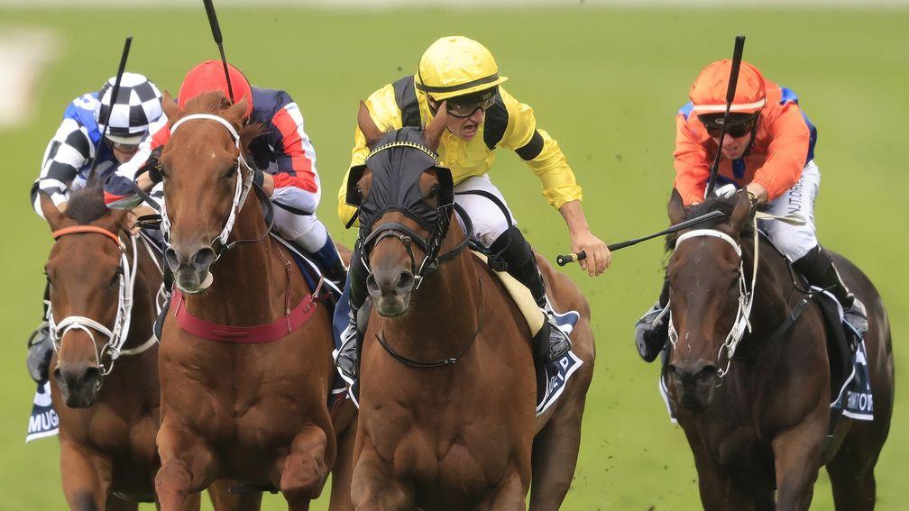 Tom Marquand (yellow) and Addeybb win the Queen Elizabeth again