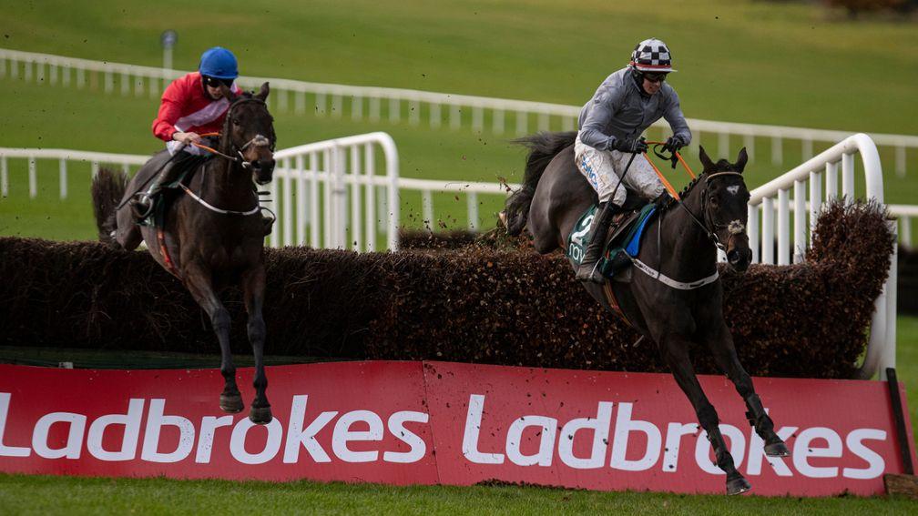 Castlegrace Paddy (right): edged out A Plus Tard (left) in last month's Tote Fortria Chase