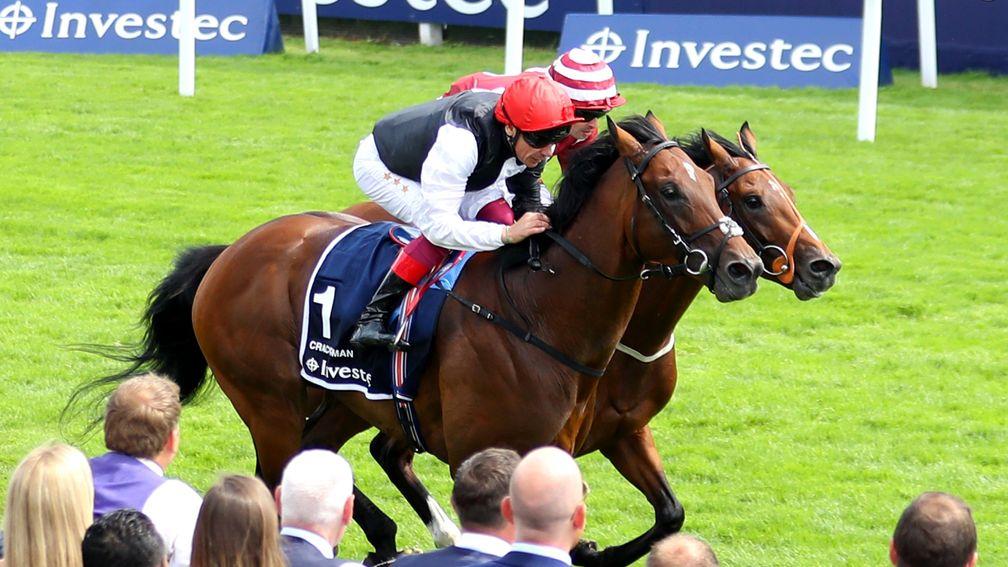Cracksman and Frankie Dettori just get up in the final strides to deny Salouen