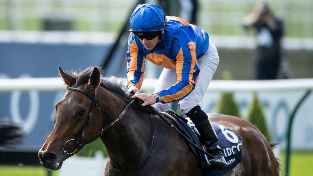 Hermosa winning the 1,000 Guineas at Newmarket