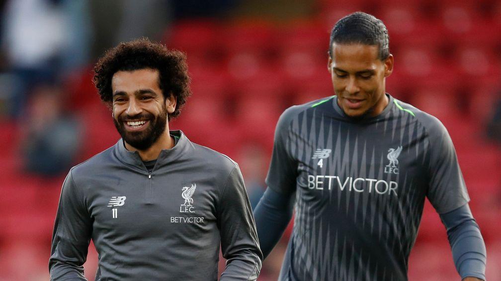 Liverpool's Mohamed Salah and Virgil van Dijk