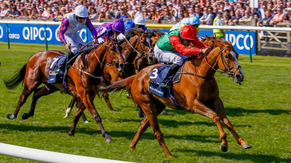Billesdon Brook storms clear to win the 1,000 Guineas