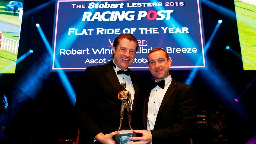 Robert Winston (right) won Flat Ride of the Year last year when riding Librisa Breeze in the Champions Sprint Stakes