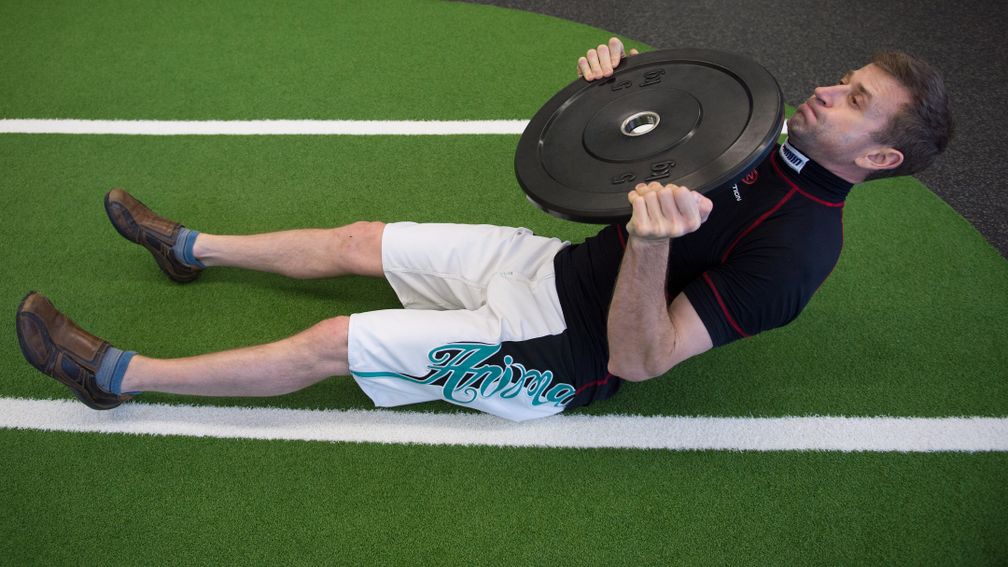 Andrew Thornton hitting the gym at Jack Berry House