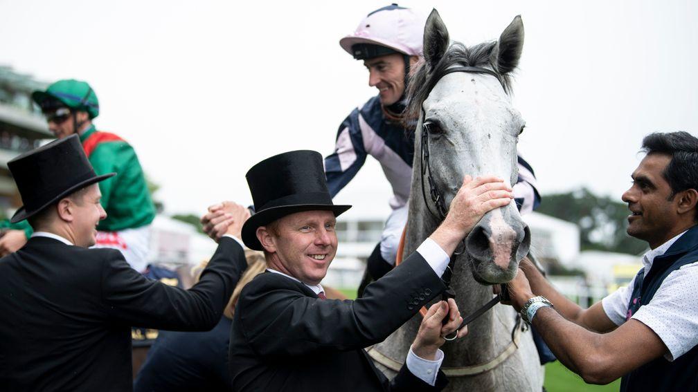 David O'Meara greets Lord Glitters after his Queen Anne success