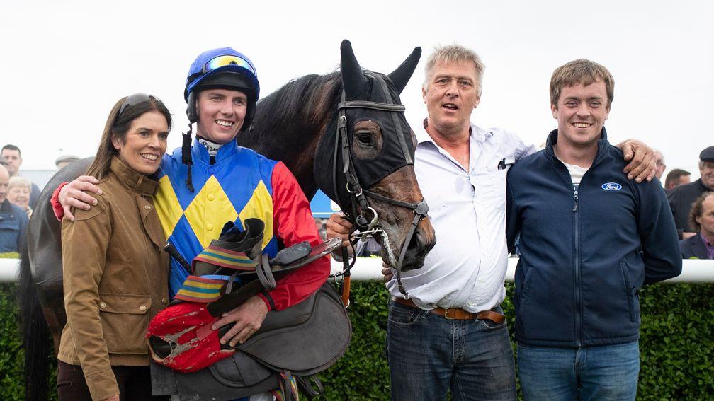 Tom Shanahan (second from right) with Charle Brune and winning jockey Donagh Meyler following the horse's victory at Tipperary on Thursday