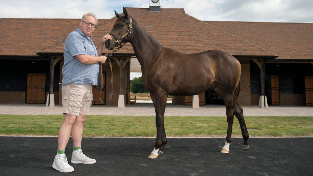 Andrew Black poses with a yearling at Chasemore Farm