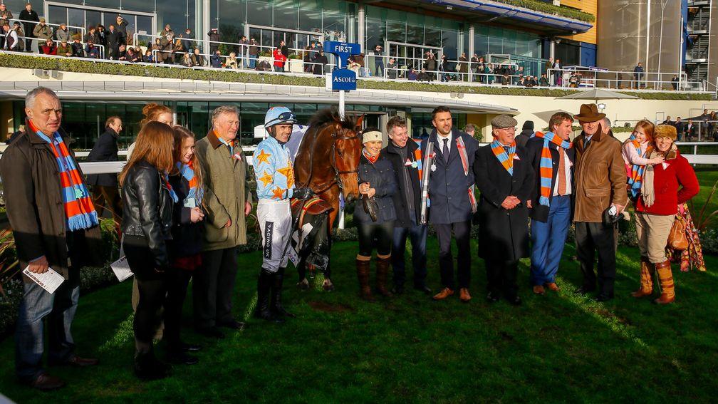 Winning connections with Un De Sceaux after his first Clarence House Chase victory in 2016