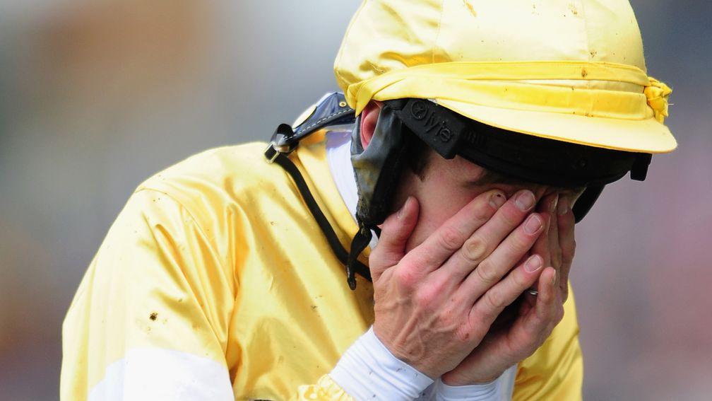 An emotional Dougie Costello reacts after winning the Commonwealth Cup on Quiet Reflection