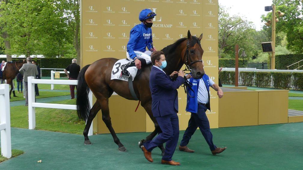 Volkan Star and William Buick after Group 3 success at Longchamp