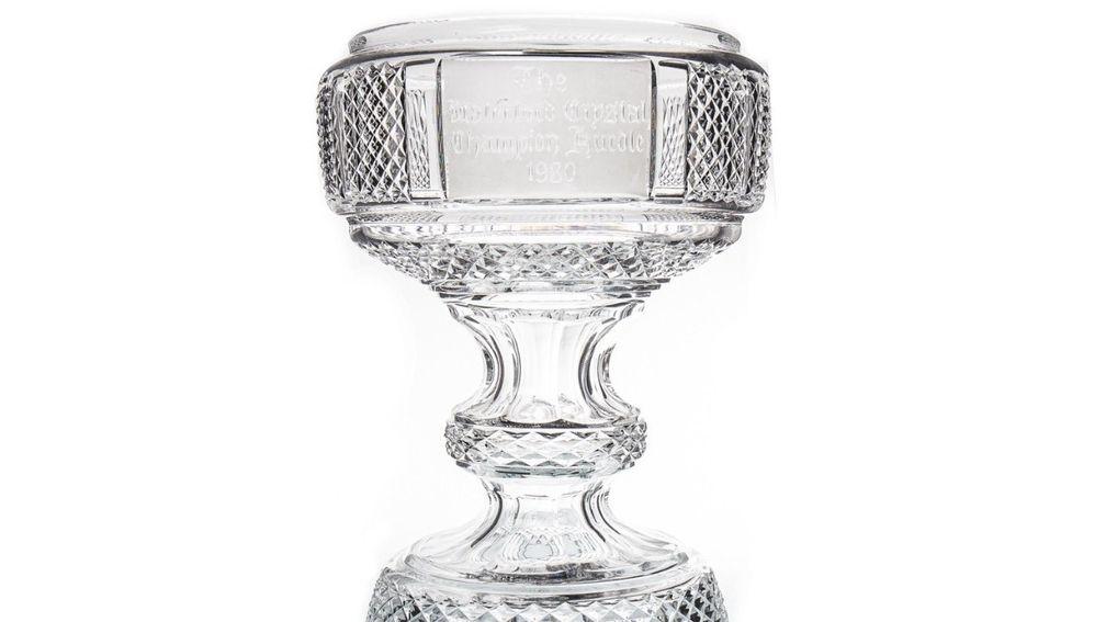 The Waterford Crystal Champion Hurdle Trophy for 1980, awarded to connections of Sea Pigeon and which is up for auction online until October 20