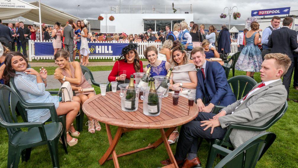 All dressed up with somewhere to go: season ticket holders flocked to Ayr undeterred by the lack of racing