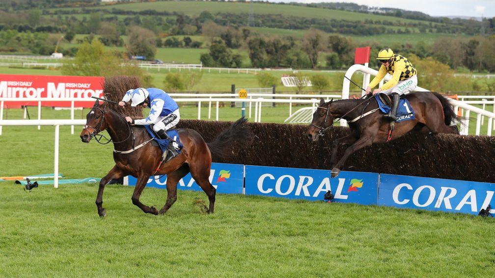 Kemboy powers clear of Al Boum Photo at the last in the 2019 Punchestown Gold Cup