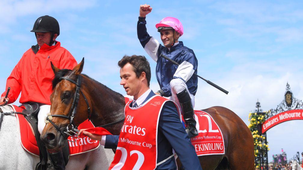 Corey Brown return to a hero's welcome on Rekindling after their Melbourne Cup triumph