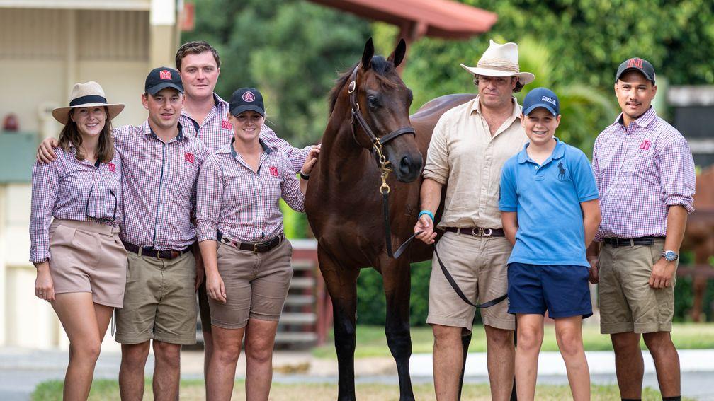 Tom Magnier (third from right) and the Newgate team with the session topping I Am Invincible colt