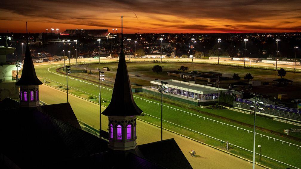 The scene at Churchill Downs during the week