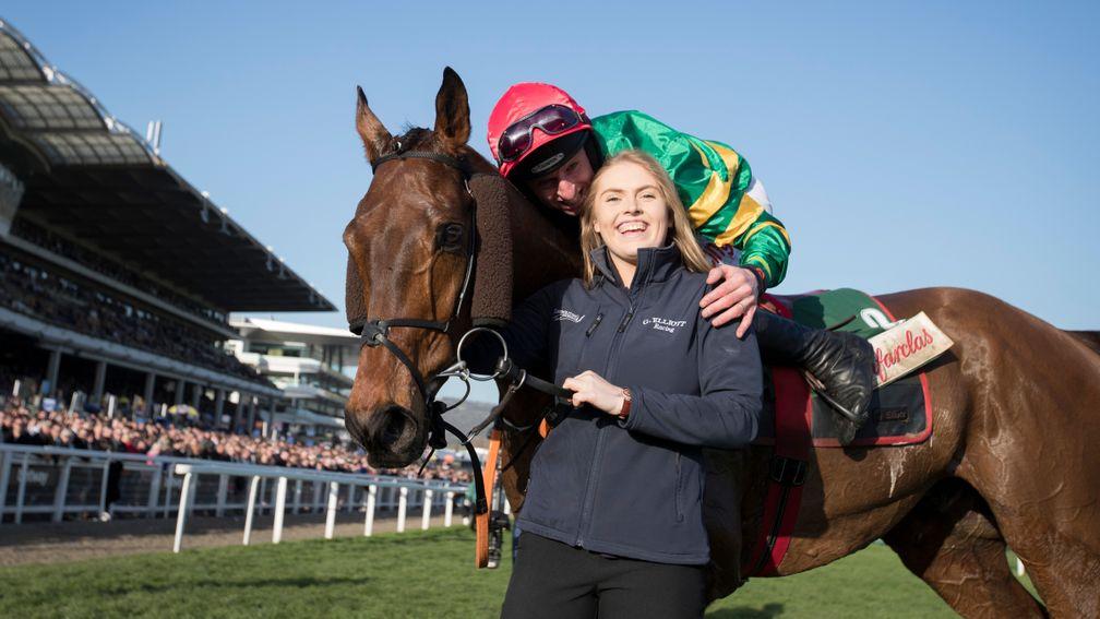 Georgie Benson and Jamie Codd celebrate victory with Cause Of Causes last year