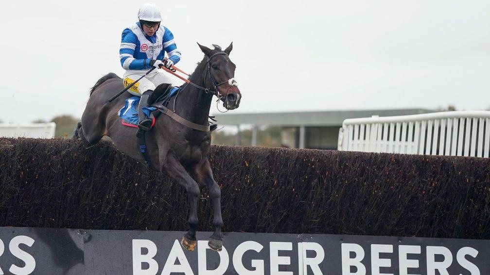 WINCANTON, ENGLAND - NOVEMBER 05: Bryony Frost riding Frodon clear the last to win The 61st Badger Beer Handicap Chase  at Wincanton Racecourse on November 05, 2022 in Wincanton, England. (Photo by Alan Crowhurst/Getty Images)