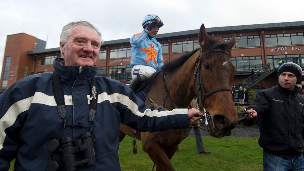 Eddie O'Connell: leads in Turban and Ruby Walsh after their victory in the Underwriting Exchange Dan Moore Memorial Handicap Chase at Fairyhouse in 2014